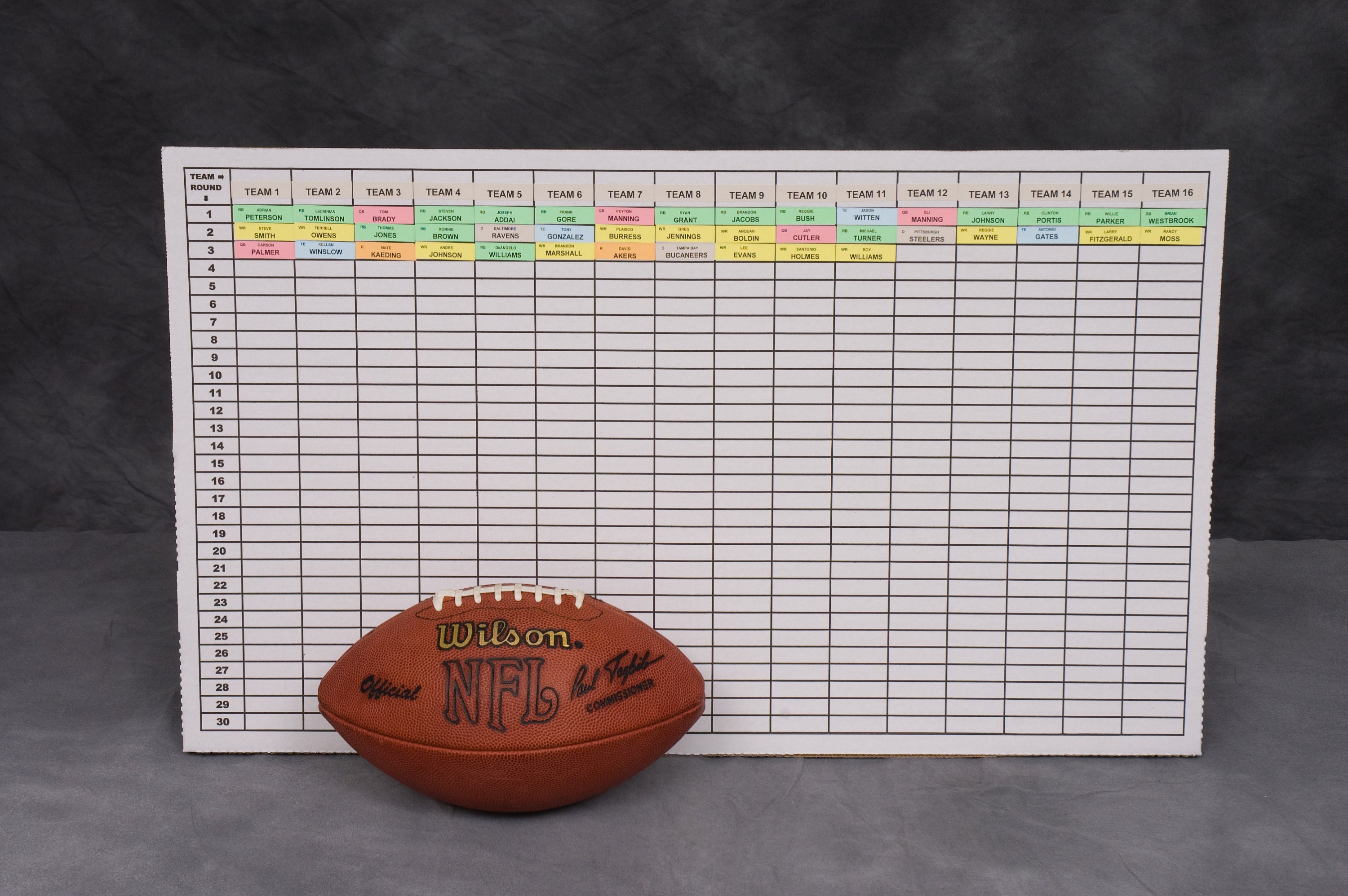 23 Fantasy Football Draft Board + Labels