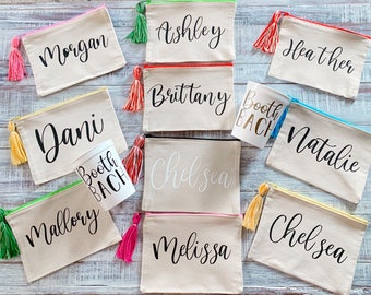 Bachelorette party/bridesmaid/girls trip/makeup bag/party favor/custom bags/tiedye