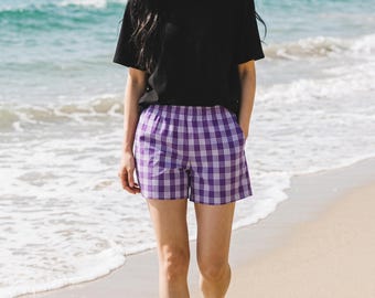 Short Palaka : 100 % coton, style hawaïen, avec poches – veuillez lire la description complète – PLUSIEURS COULEURS DISPONIBLES – voir autre annonce