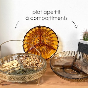 serving dish - appetizer dish - compartmentalized dish - vintage - retro