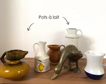 Small milk pots - ceramic - earthenware - Vintage