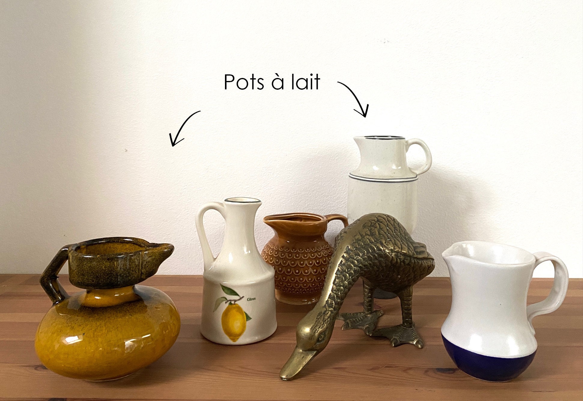 Petits Pots à Lait - Céramique Faïence Vintage