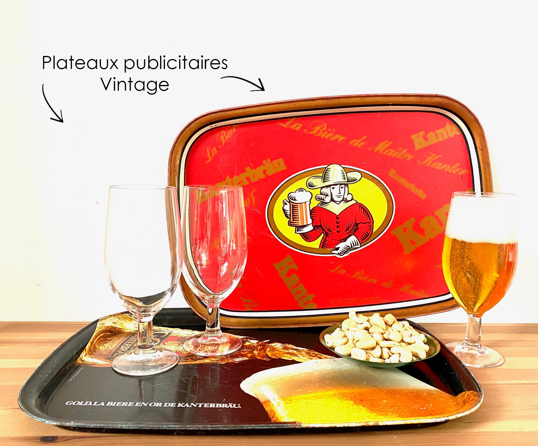 Plateaux Publicitaires - Kanterbrau Gold Bière Vintage