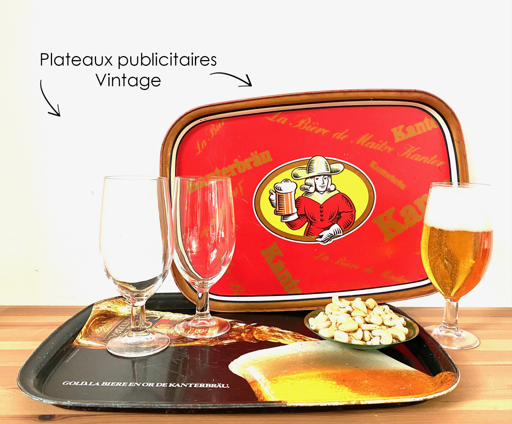 Plateaux Publicitaires - Kanterbrau Gold Bière Vintage