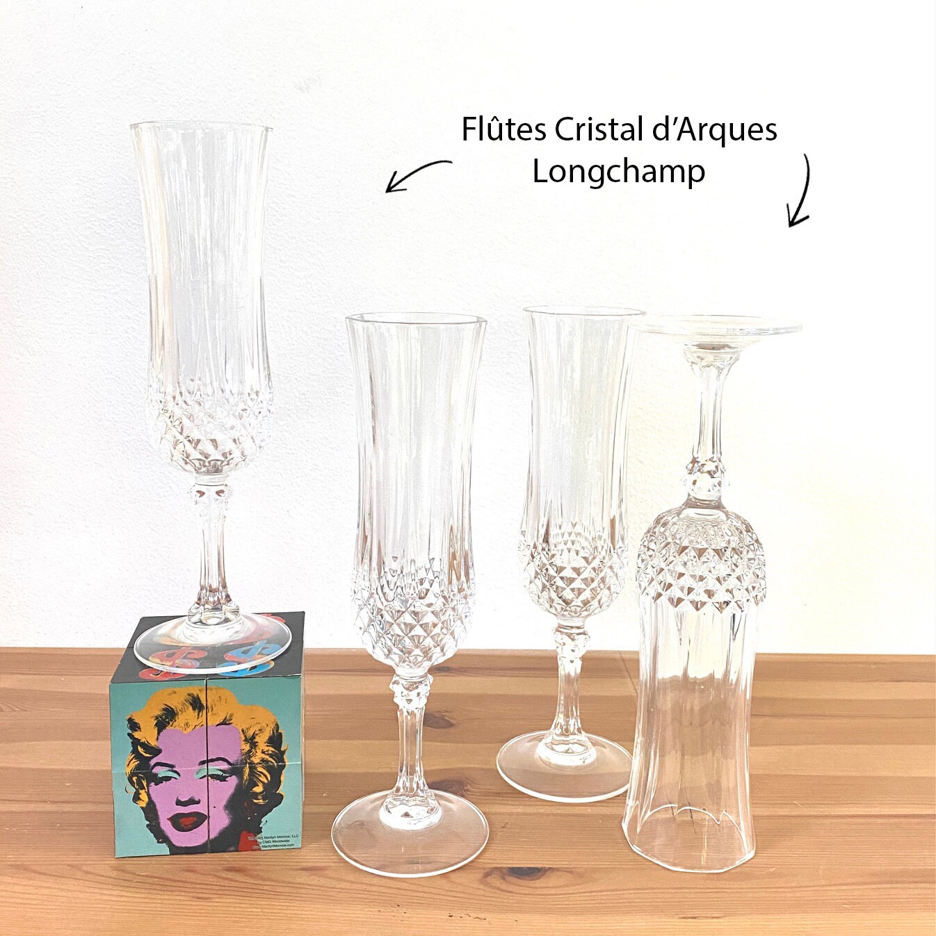 Flûtes Cristal d'arques - Modèle Longchamp Parfait État