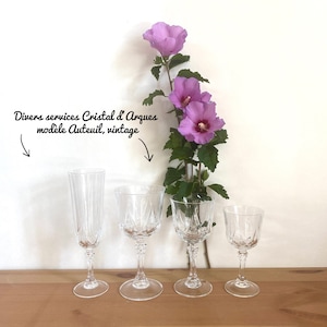 Various glassware sets - Cristal d&#39;Arques - Auteuil model - Perfect condition - vintage - Crystal