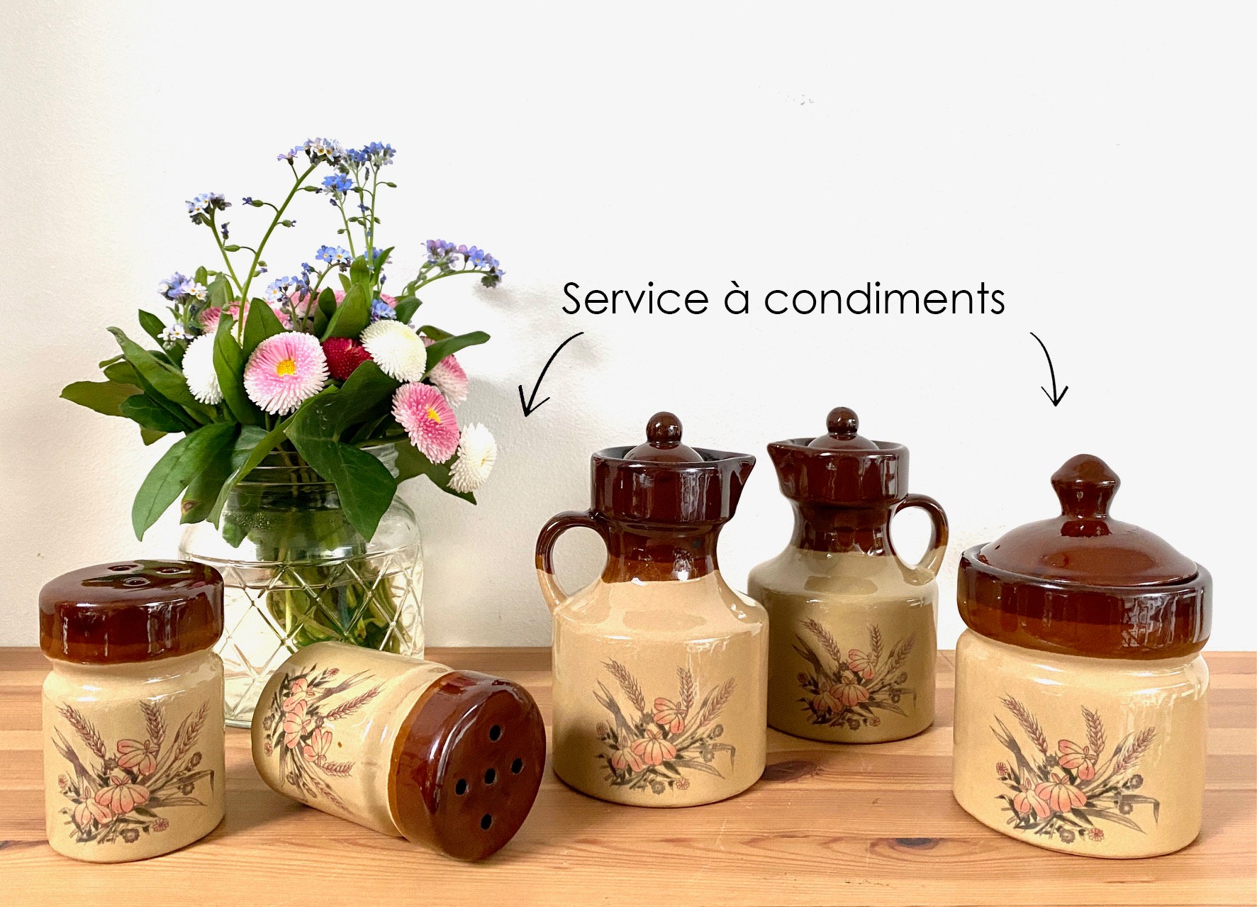 Service à Condiments - Vintage Rétro