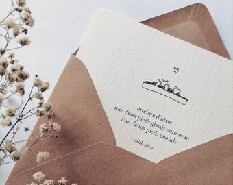 Carte Poeme Etsy