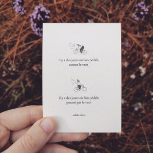 Carte petite pensée Vélo