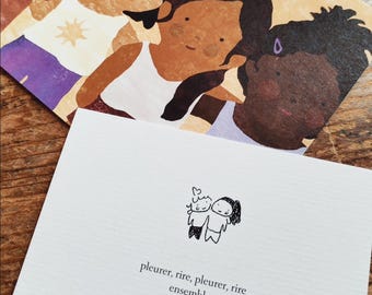 Carte petite pensée Pleurer rire