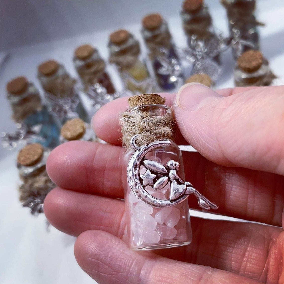 Fairy Crystal wish bottles 17 different gemstones Etsy