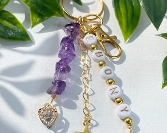 Personalised Crystal bag charms/ keychains/ gifts for her/ personalised gifts