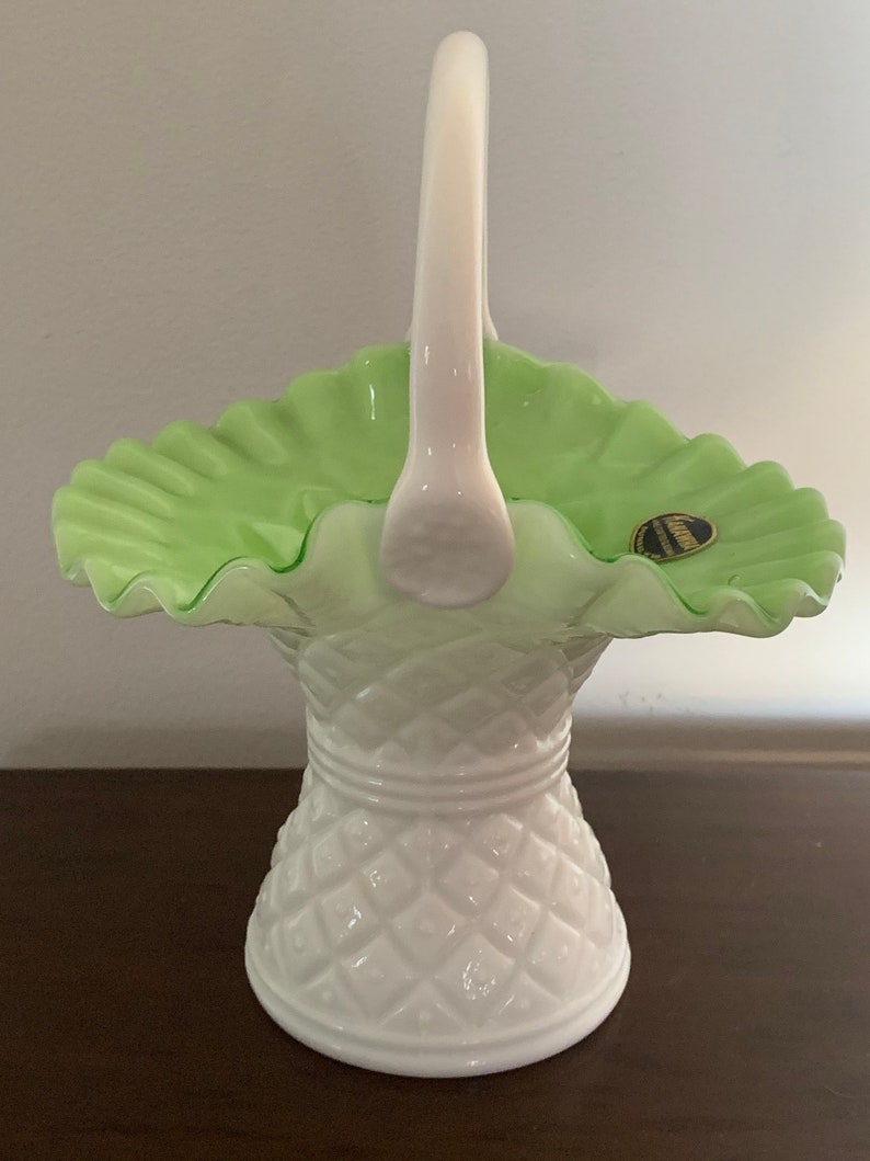 Vintage Kanawha Glass Dunbar West Virginia White and Green Etsy