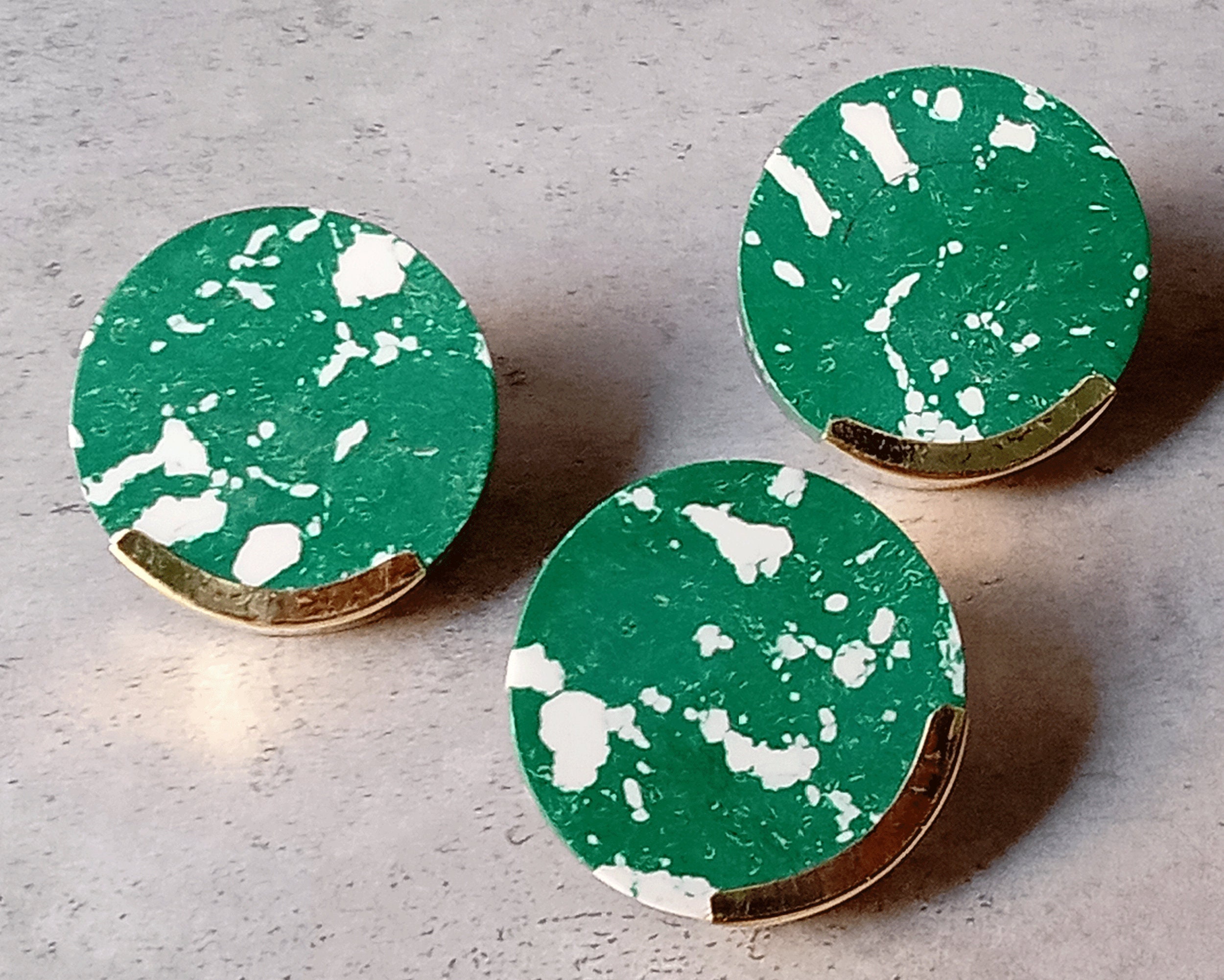 Perillas de gabinete de resina de punto verde y blanco | Etsy