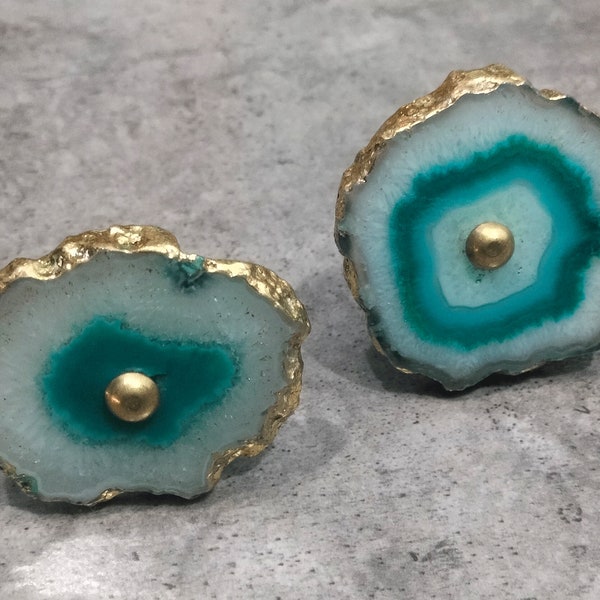 Green Agate Stone Knobs, Fancy Knobs, Decorative Knob, Drawer Pulls, Stone Knobs, Cupboard Knobs