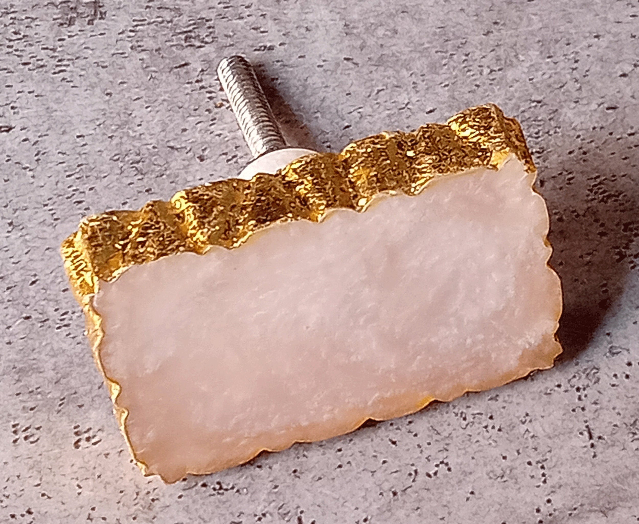 Perillas de resina blanca de forma rectangular perilla de | Etsy