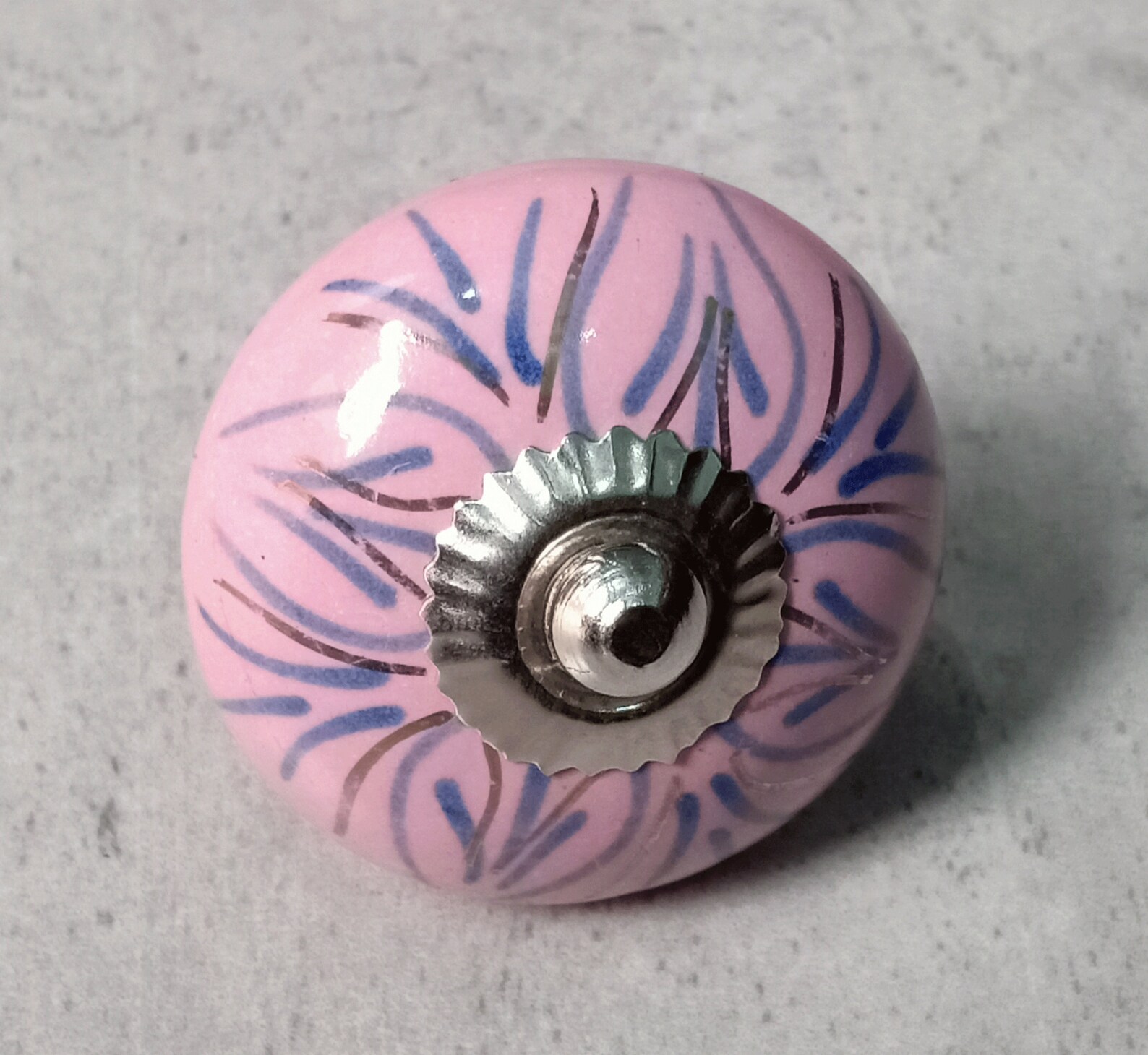Azul & Rosa Redonda Forma Redonda Perillas de Cerámica | Etsy