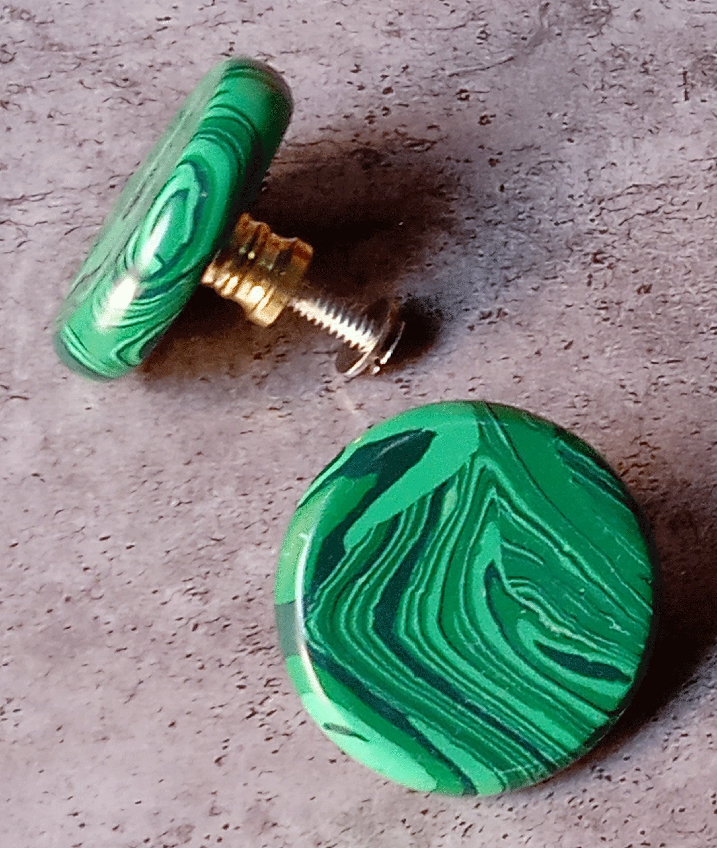 Perilla de gabinete de resina verde de rayas negras perillas | Etsy