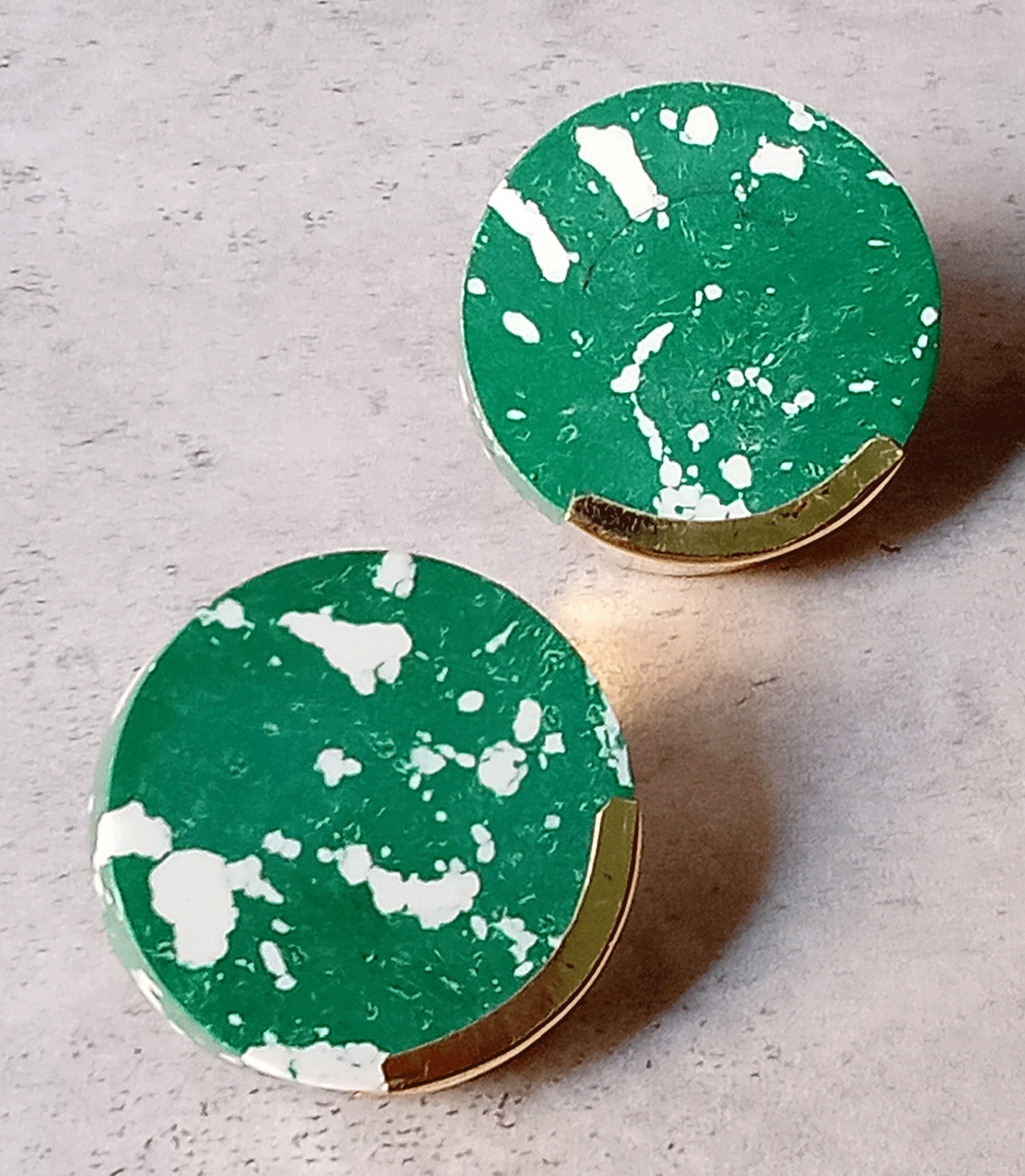 Perillas de gabinete de resina de punto verde y blanco | Etsy