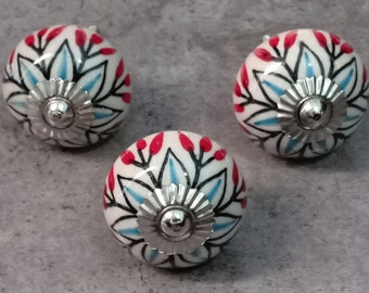 Tricolor Ceramic knobs / Ceramic Drawer Pulls / Cabinet Knobs/ Kitchen Cabinet Door Handles / Cupboard Knobs
