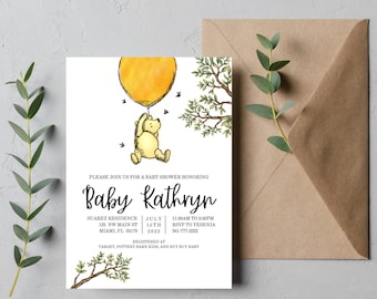 Classic Winnie the Pooh Baby Shower Invitation