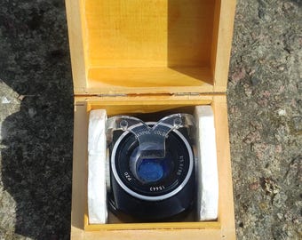 Lente de color Janpol vintage / 80 mm f/5.6, montura M42 en caja de madera