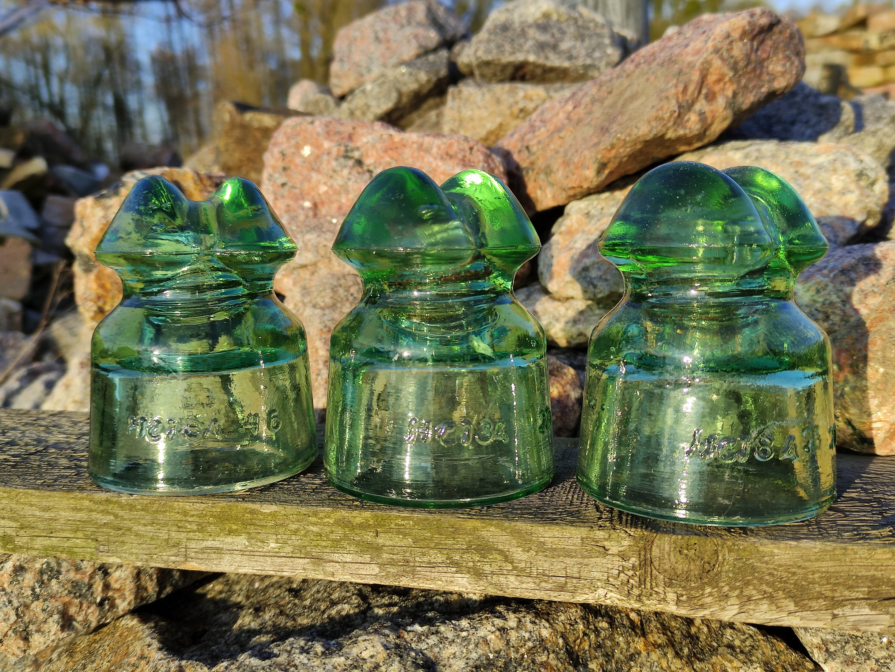 Glass INSULATOR НС18А Antique Vintage Green Ukraine 1992 Set - Etsy