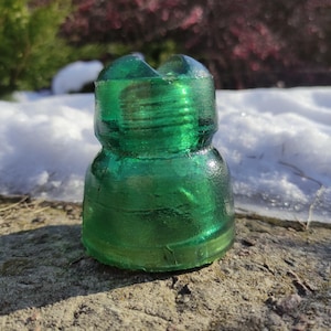 Rare USSR Emerald Green Glass Insulator: Loft Decor, Industrial Design