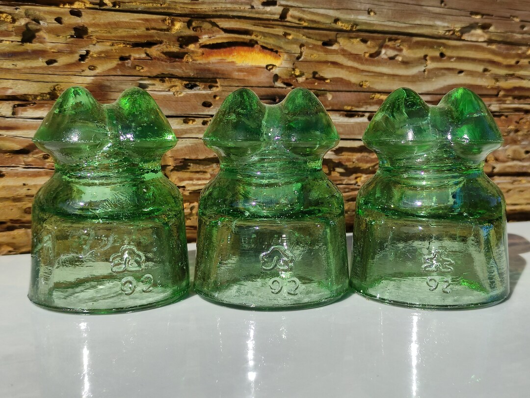 Glass INSULATOR НС18А Antique Vintage Green Ukraine 1992 Set - Etsy