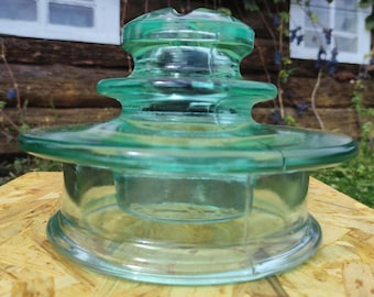Turquoise Glass Insulator: ShS 20 ED, Modern Collectible Decor