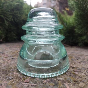 Vintage Spanish Glass Insulator | Turquoise Light Green CTNE ESA 8