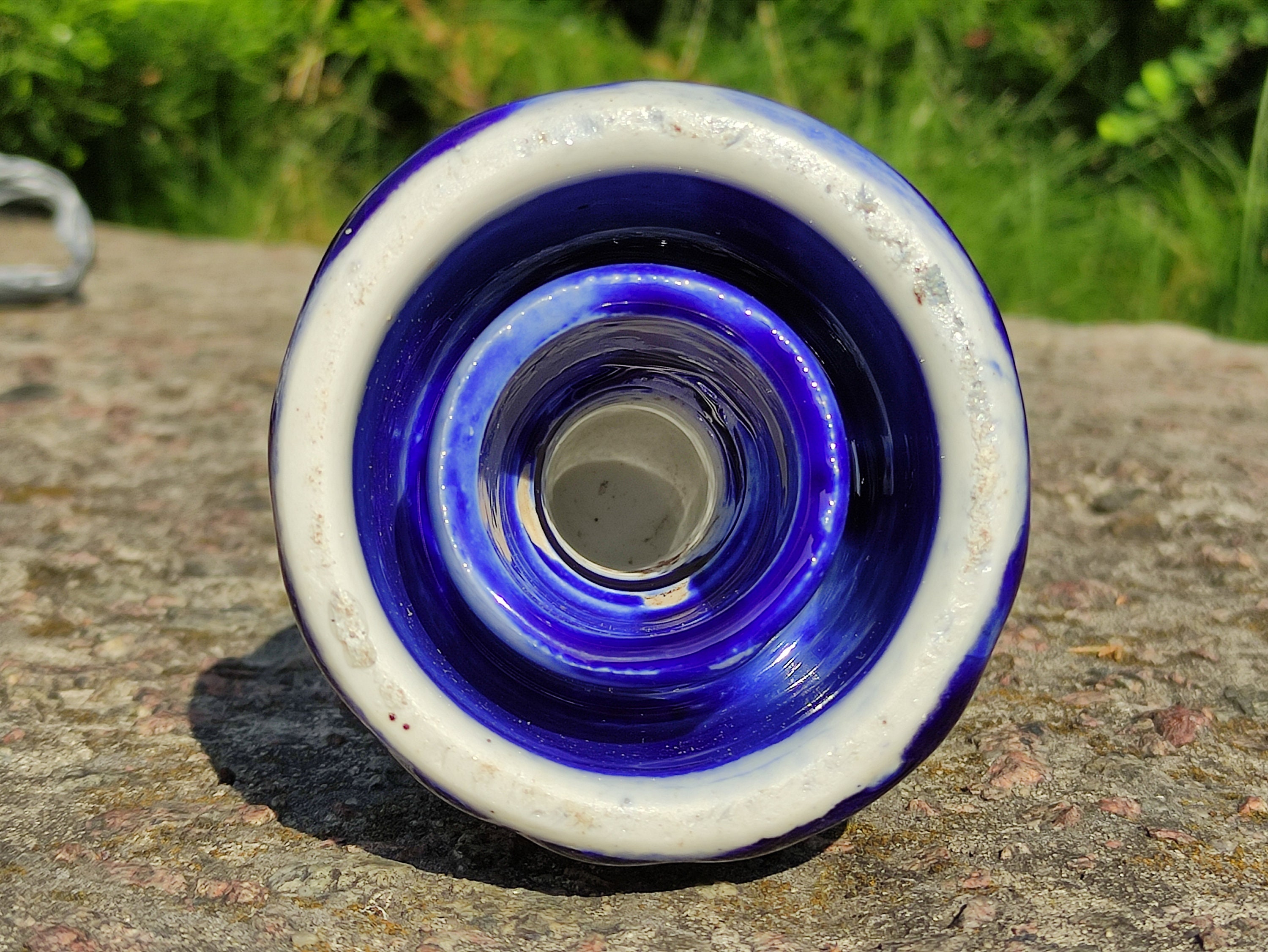 Vintage Cobalt Blue Porcelain Insulator USSR Height 4.33 Etsy