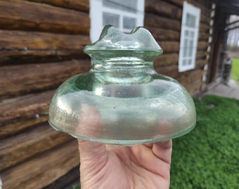 ビンテージガラス碍子 ShS-10A 1973年 ソ連製 ライトターコイズ | ソビエト工業用ガラス | スラビャンスク工場 コレクターズアイテム 装飾品