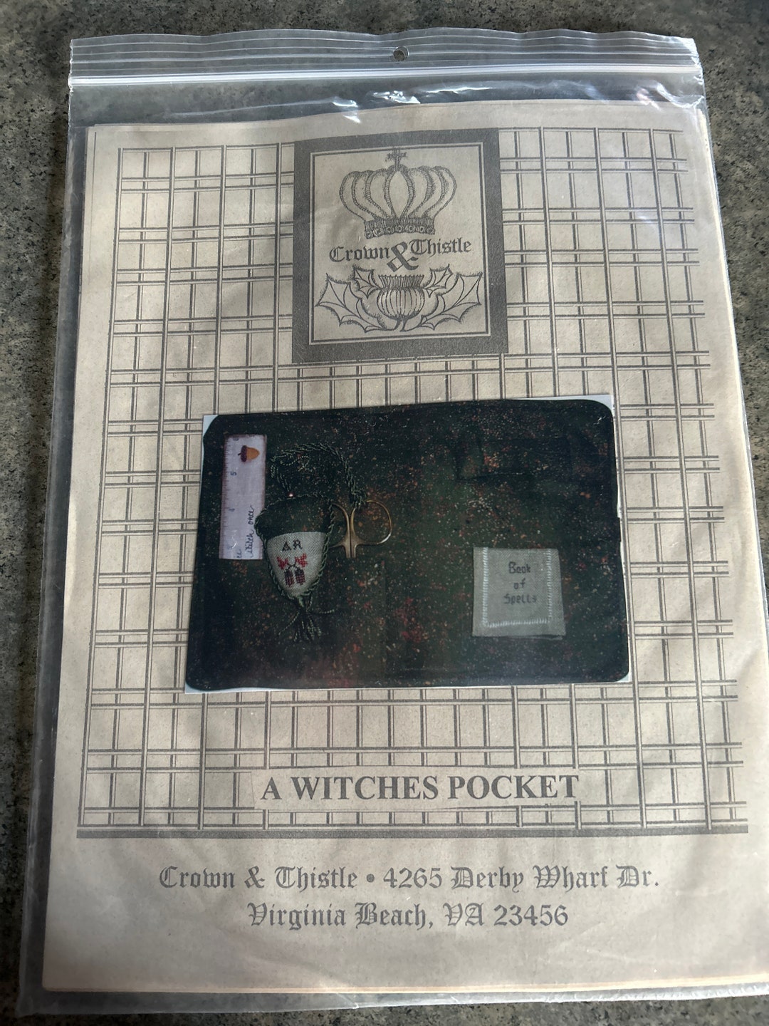 Crown and Thistle A Witches Pocket Cross Stitch Pattern Etsy