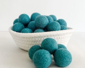 Teal Felt Ball, 2.5 cm Felt Ball, DIY Felt Ball Garland, Wool Felt Balls, Felt Crafts, Sensory Play, Flisat Loose Parts, DIY Baby Mobile