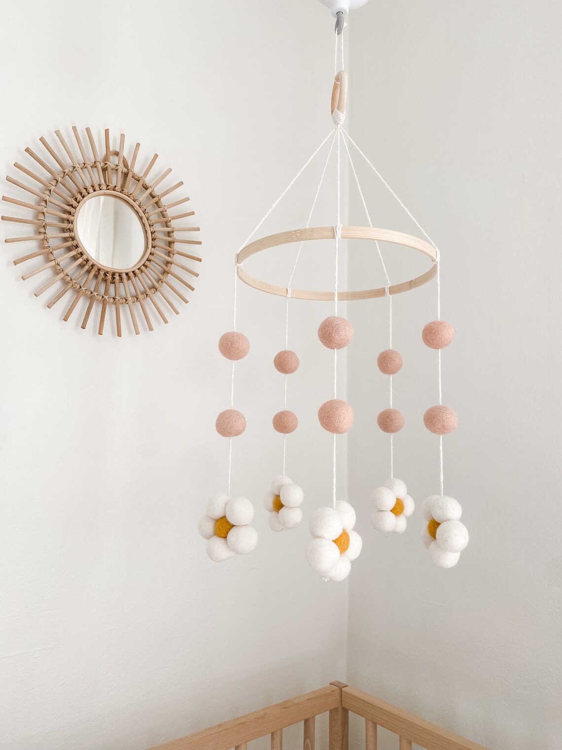 Daisy Nursery Mobile Flower Baby Mobile Daisy Mobile for Etsy