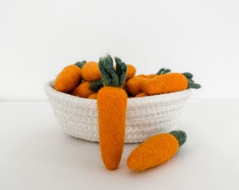 Felt Carrots, Felt Food, Easter Sensory Play, DIY Easter Garland, Wool Vegetable, Felt Crafts, Easter Table Decor, Sensory Play Food, Spring