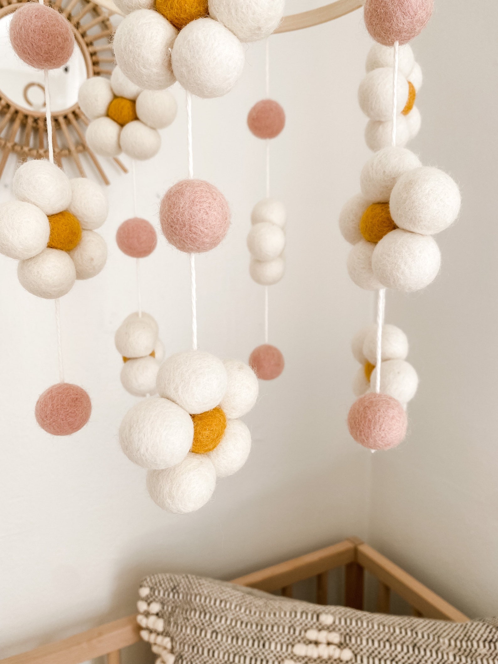 Daisy Nursery Mobile Baby Girl Nursery Mobile Daisy Themed Etsy