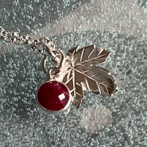 Autumn beauty silver maple leaf and ruby charm
