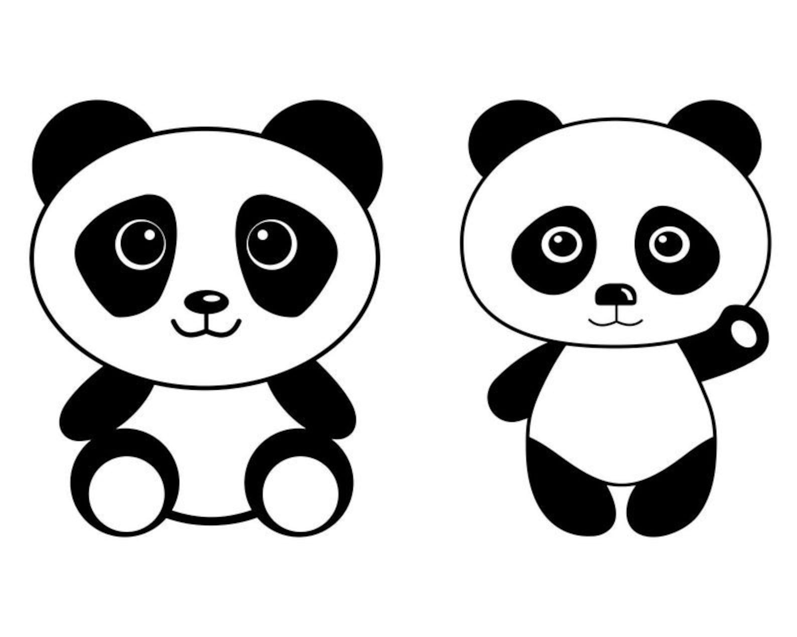 Panda Face Svg File Silhouette For Cricut Cut E File Png Etsy