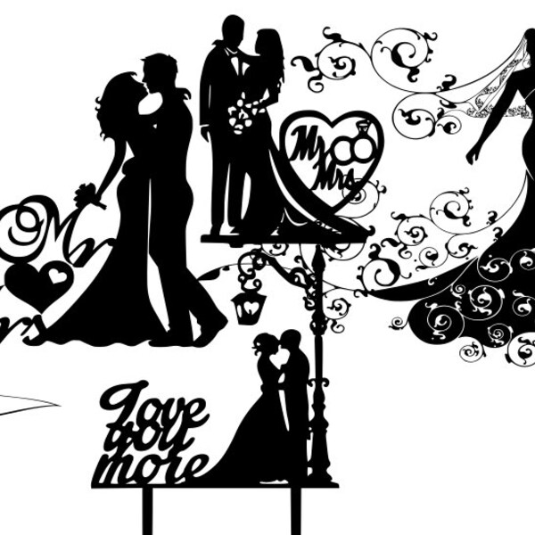 wedding silhouette/decoration/party/t-shirt decoration/svg/