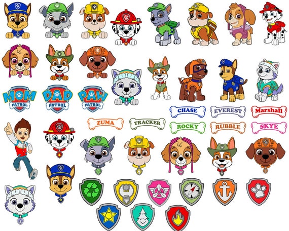 Download Paw Patrol Svg Layered Head Badge Cartoon Dogs Cricut Etsy