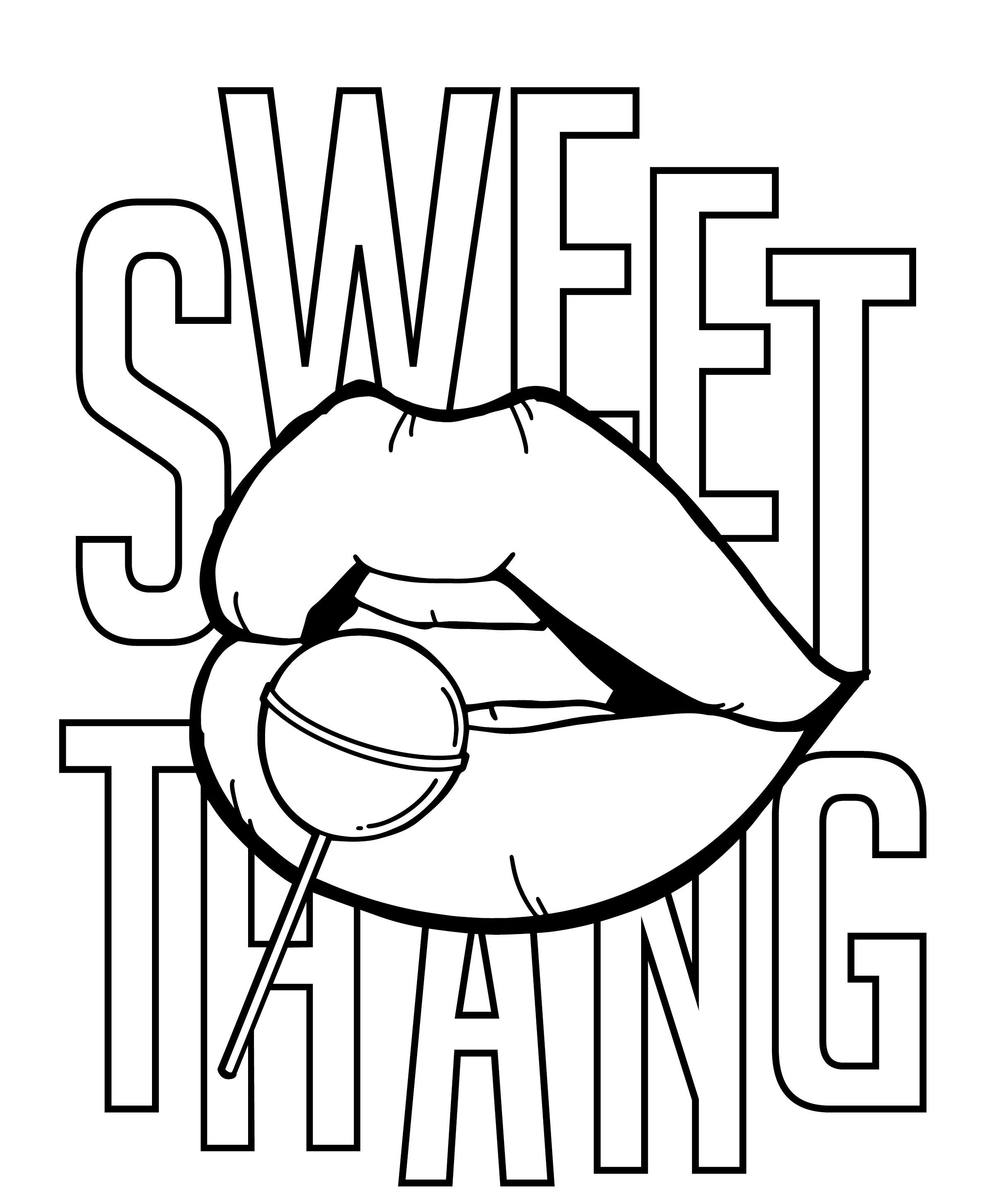 Sweet Thang Svg sexylipslollipopblack and Whitetext Etsy