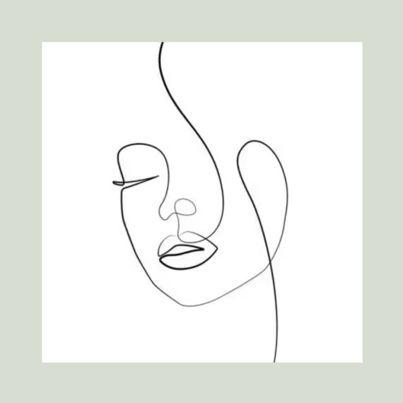 Beautiful Woman Face One Line Drawing,long Line Art,line Art on  Paper,abstract Art on Cotton,svg File,cutting and Transfer ,pod,pritable 