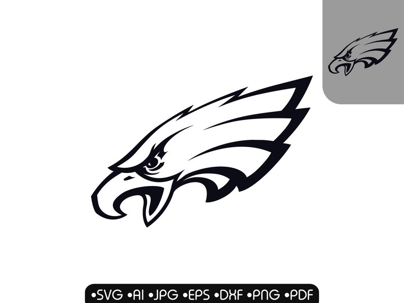 Download Philadelphia Eagles Logo Silhouette NFL vector | Etsy