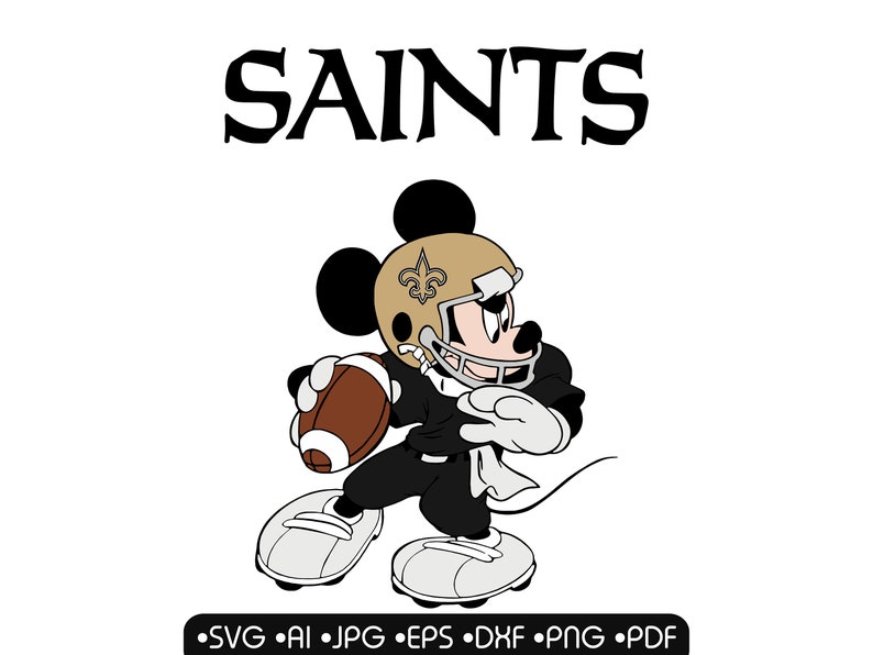 Mickey Mouse New Orleans Saints NFL vector | Etsy