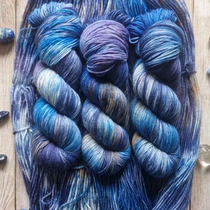 Sodalite - Hand Dyed Deluxe Merino 100g, Superwash merino wool yarn, available on 4ply/dk/aran