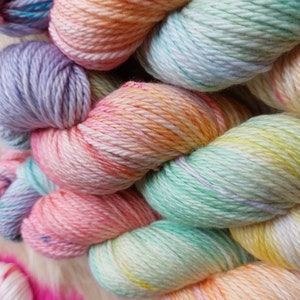 Unicorn Gelato Hand dyed Aran/worsted 100g 166m 100% superwash merino wool yarn image 5