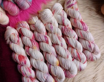 Raspberry Ripple - Hand dyed DK 100g 200m 100% Pima Cotton yarn