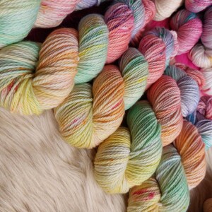 Unicorn Gelato Hand dyed Aran/worsted 100g 166m 100% superwash merino wool yarn image 2